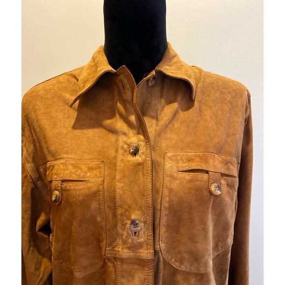 Reversable Womens Jacket ? Suede Brown & Cheetah Print other Side Sz ? Large - Picture 3 of 12